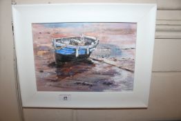 Ken Curtis, 'Dinghy At Woodbridge', signed acrylic