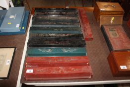 A collection of lacquered Mah Jong winds