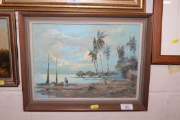 Indistinctly signed oil on canvas continental