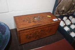 19th Century satin wood and inlaid three compartme