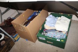 Two boxes containing silk and other ties, vintage