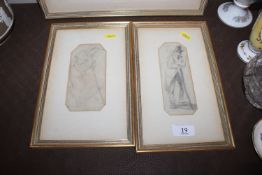 George Frost of Ipswich, pair of pencils sketches