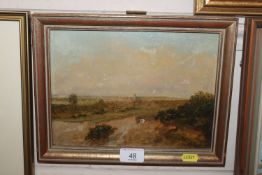 Attributed to Emma Churchyard, oil on board rural