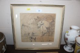 George Frost of Ipswich, study of a farm worker an