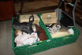 Two boxes of miscellaneous ornaments to include co