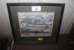 A small black and white antique map of Brightwell