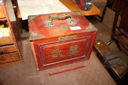 A Mah Jong set contained in brass mounted carrying