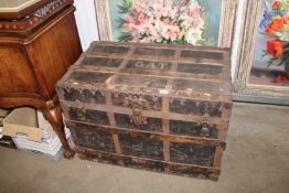 A C. A. Taylor, of Chicago, New York No.2 Professional wooden and metal bound trunk