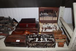 A collection of various wooden items to include mo