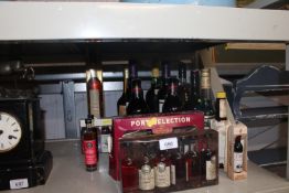 A collection of various alcohol to include Port et