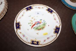 A Royal Doulton cabinet plate decorated with an ex
