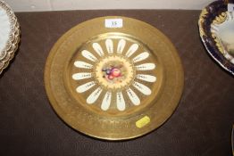 An Aynsley cabinet plate decorated with fruit