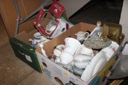 Two boxes of miscellaneous decorative porcelain te