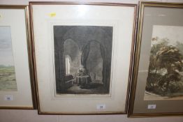 After Rembrandt, 18th Century engraving by Balliu