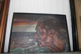 An abstract oil on canvas study