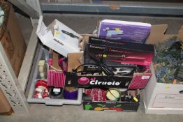 Three boxes containing various sundry items to inc