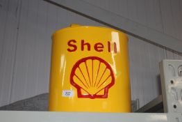 A reproduction Shell fuel can