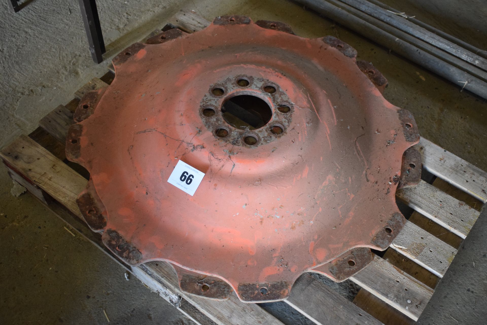 Pair of wheel centres.