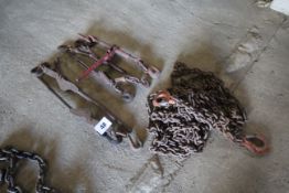 Various load binders and two chains.