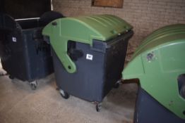 Commercial wheelie bin.