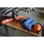Husqvarna 435 petrol chainsaw, tools, chain oil, c