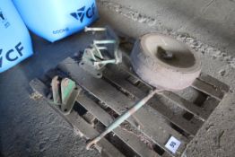 Heavy duty depth wheel and bracket.