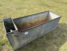 Vintage riveted galvanised cattle water trough.