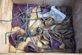 Box containing small quantity of wearing metal and tines.