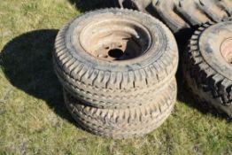 2x 10.00/75-15.3 wheels and tyres.