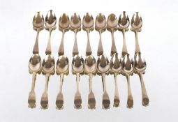 A set of six William IV teaspoons, 1833; another set of six Old English pattern teaspoons,