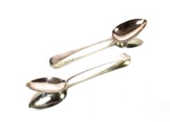 A pair of George III table spoons, probably by Peter & William Bateman, London 1807, 142gms