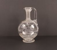 A 19th Century Stourbridge type glass claret jug, with fine classical and grape decoration and Greek