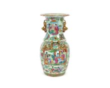 A 19th Century Canton Chinese porcelain baluster vase, of typical form and palette, 33cm high
