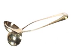 A George III silver Old English pattern soup ladle, monogrammed, maker probably Stephen Angle,