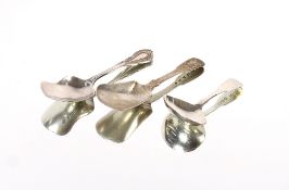 A Victorian silver caddy spoon, Sheffield 1856; a Dublin silver caddy spoon, possibly 1827 and