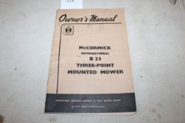 International B23 mower parts & orperators manual.