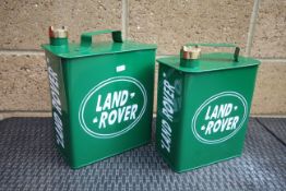 2x Land Rover petrol can tins. V