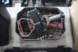 Rivet gun and rivets. From a deceased estate.