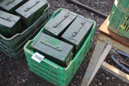Quantity of ammunition boxes.