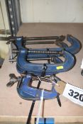 6x Record G clamps.