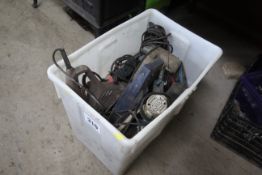 Crate of power tools for spares or repair. V