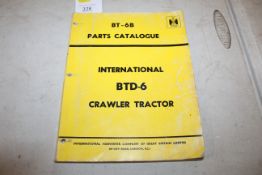 International BTD6 crawler tractor parts catalogue.