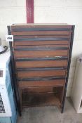 Wooden tool cabinet with contents of a large quant
