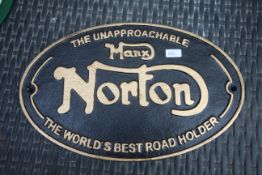 Black & gold Norton. V