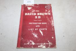 David Brown 2D tractor parts & operators manual.