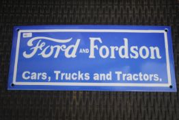 Ford & Fordson tractor vitreous sign. V