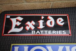 Exide battery vitreous sign. V