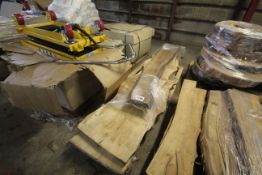 Pallet of various hardwood live edge timber.