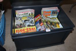 Crate of various tractor magazines.