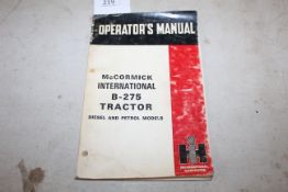 International B275 tractor operators manual.
